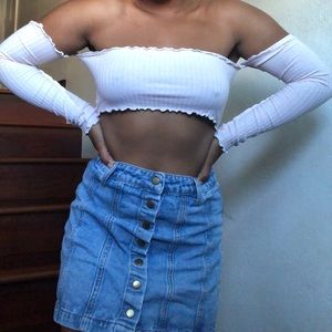 Denim Button Up Skirt